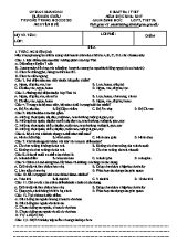 Đề kiểm tra 1 tiết học kỳ II môn Sinh học Lớp 7 - Đề A - Năm học 2016-2017 - Trường THCS Nguyễn Huệ (Có đáp án)